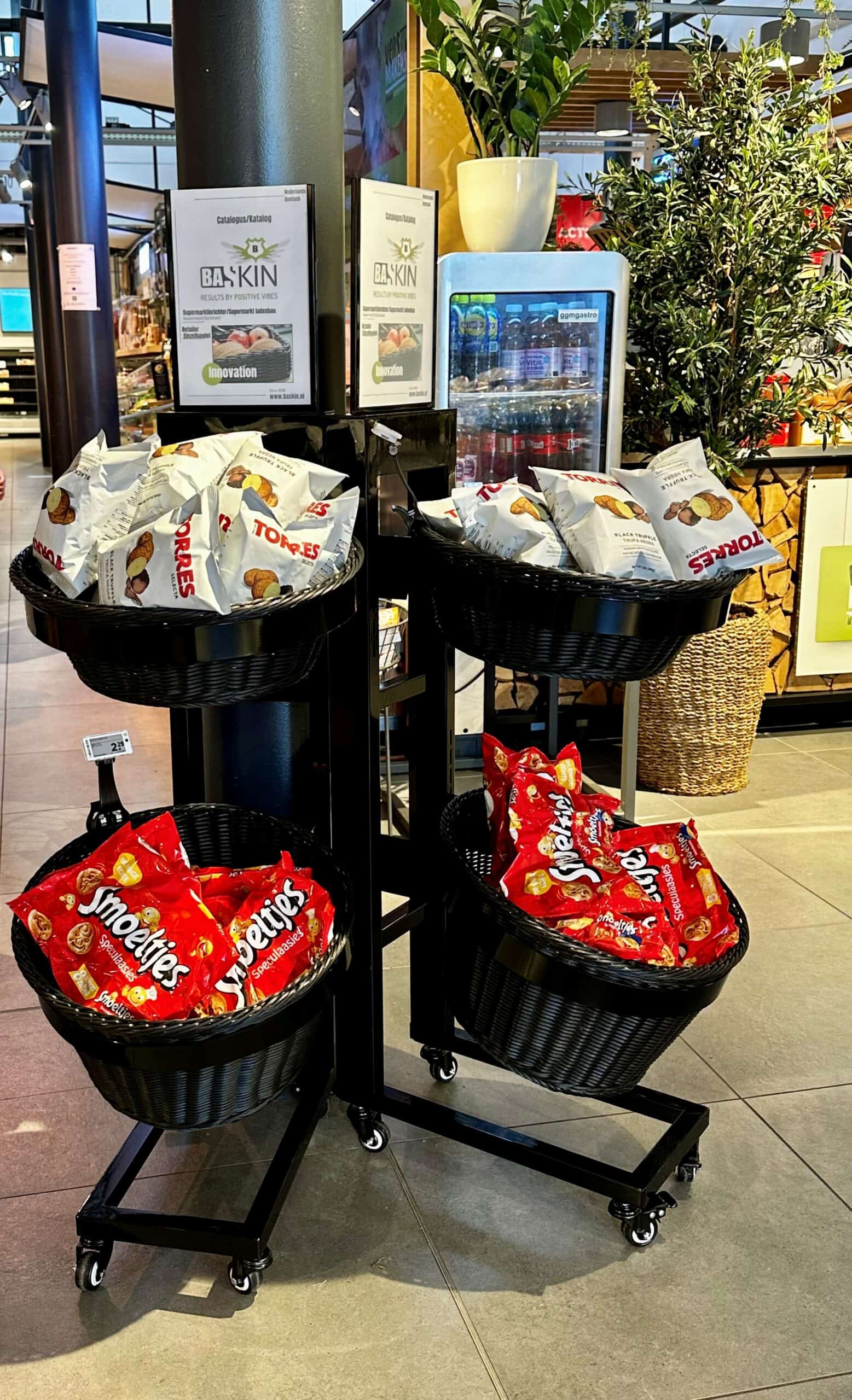 Lage resolutie snacks in winkelwagentjes voor retail en horeca, ideaal voor gezondheids- en voedingsbedrijven.