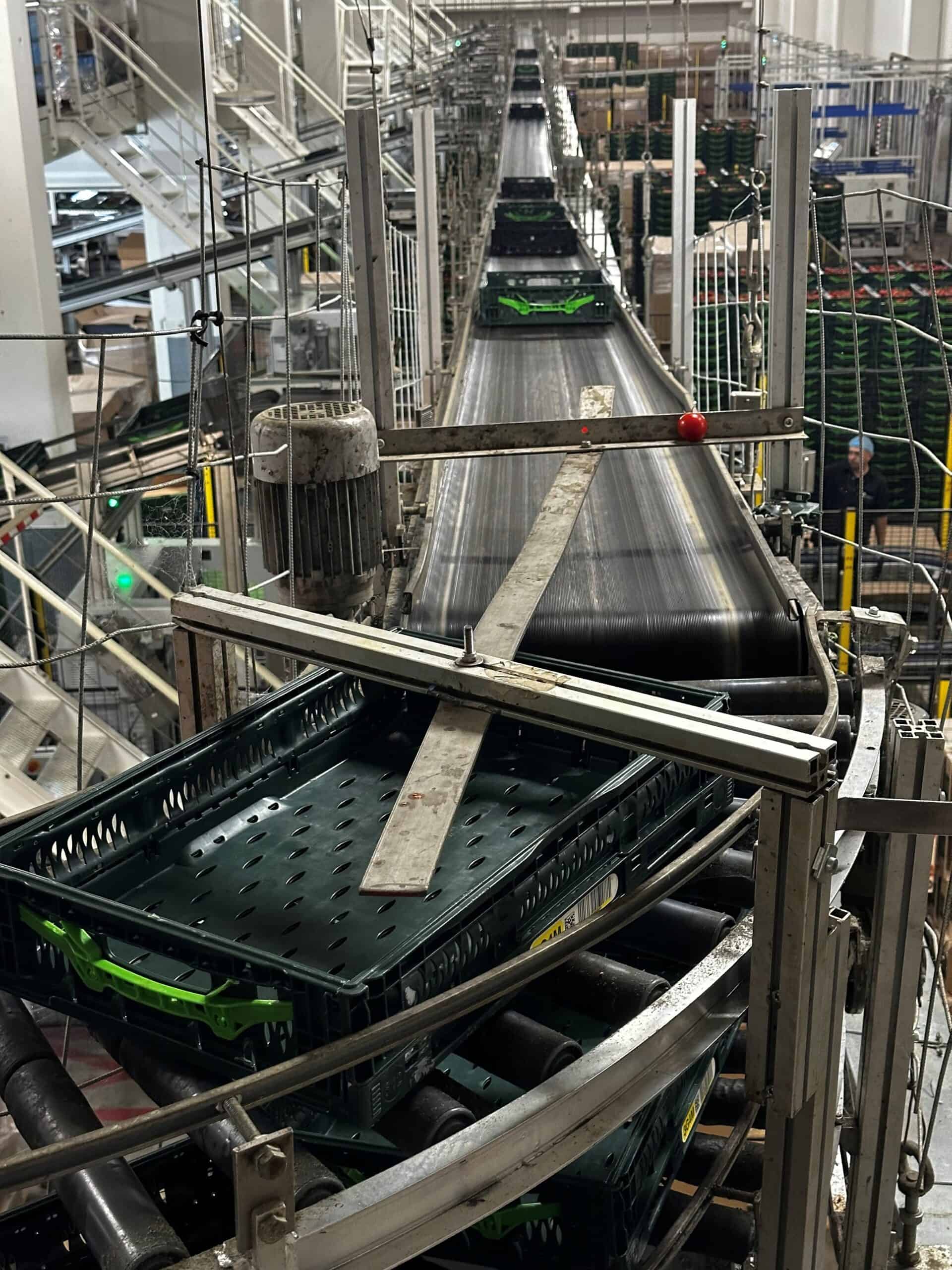Robots en conveyor systemen in een geautomatiseerde productielijn.