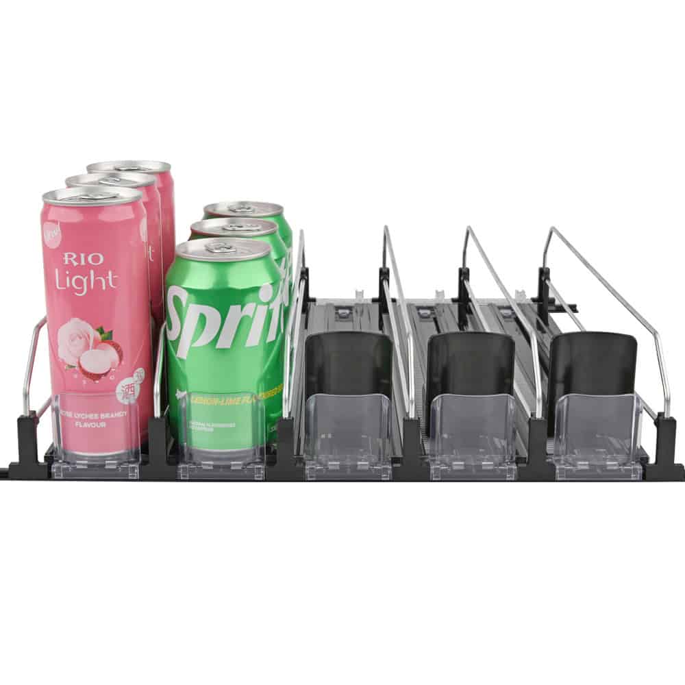 Koffie- en frisdrankdispenser methouders voor blikjes en containers, ideaal voor kantoren en catering, innovatieve oplossing voor het organiseren van dranken.